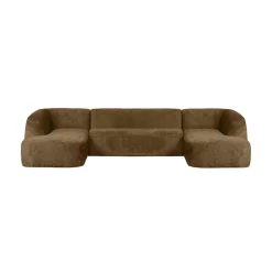 Sloping U-Vorm Bank Structure Velvet Brass