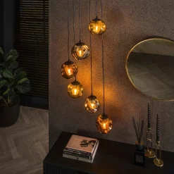Solaro 6-lichts Hanglamp getrapt industrieel