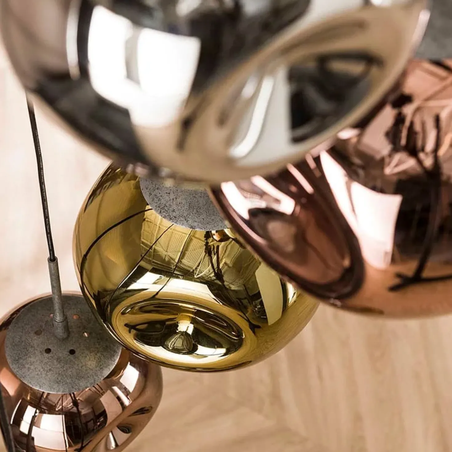 Solaro 7-lichts Hanglamp rond getrapt industrieel