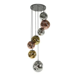 Solaro 7-lichts Hanglamp rond getrapt industrieel