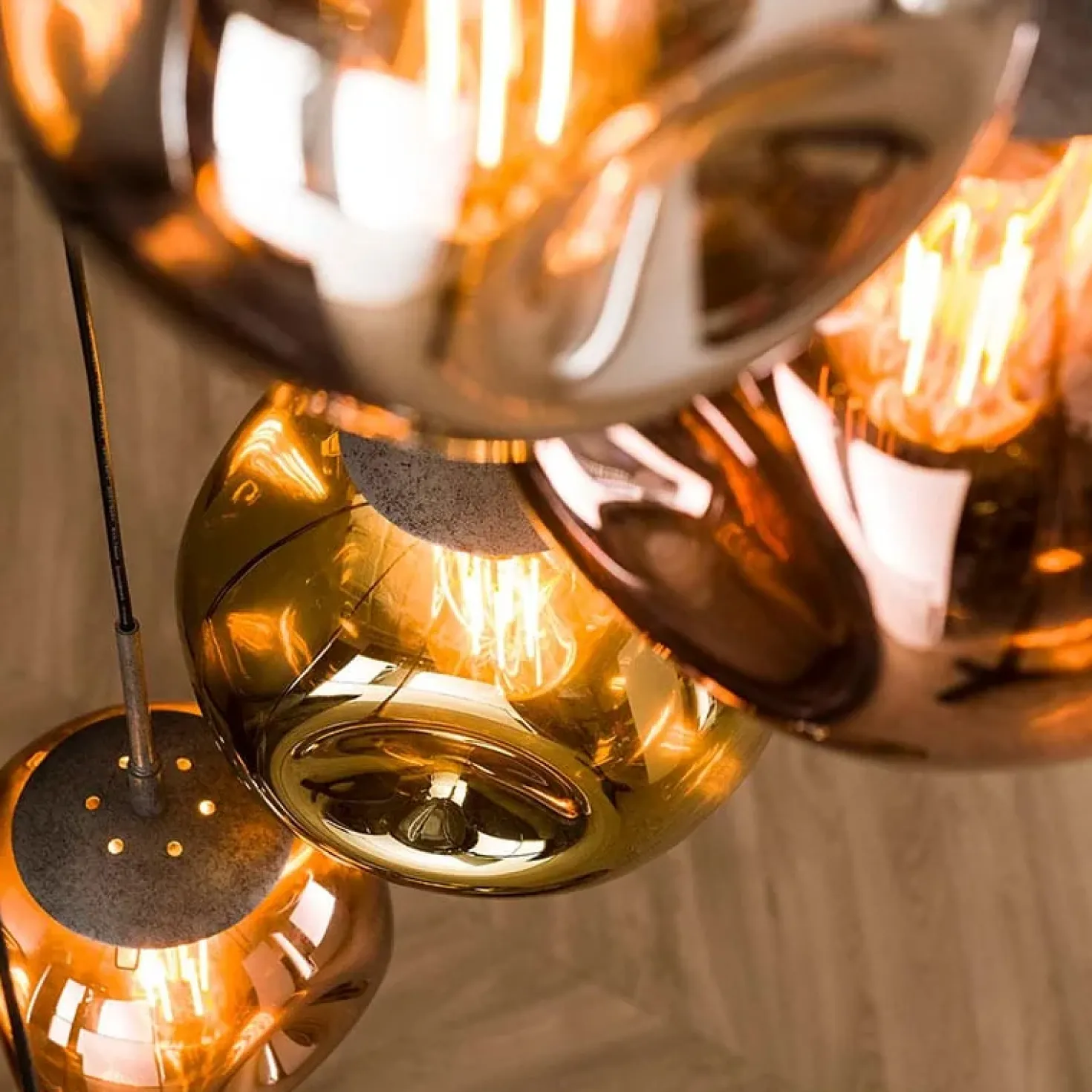 Solaro 7-lichts Hanglamp rond getrapt industrieel