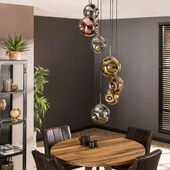 Solaro 7-lichts Hanglamp rond getrapt industrieel
