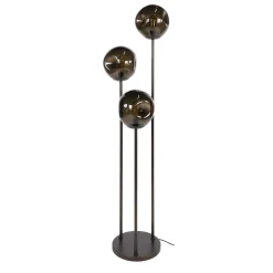 Solaro 3-lichts Vloerlamp Getrapt Bruin glas