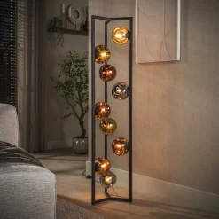 Solaro 9-lichts Vloerlamp Meerkleurig glas