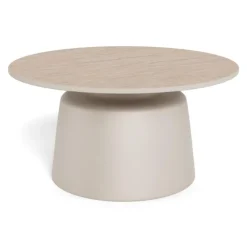 Solvani Salontafel laag Rond Keramiek Lichtbeige 70cm