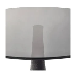 Soya Bijzettafel rond Glas Zwart 60cm