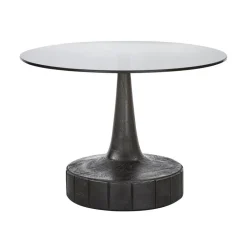 Soya Bijzettafel rond Glas Zwart 60cm