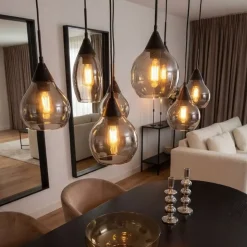 Spix Hanglamp 8-lichts ovaal smoke glas