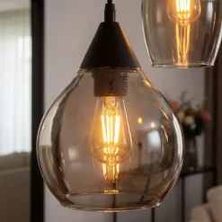 Spix Hanglamp 8-lichts ovaal smoke glas