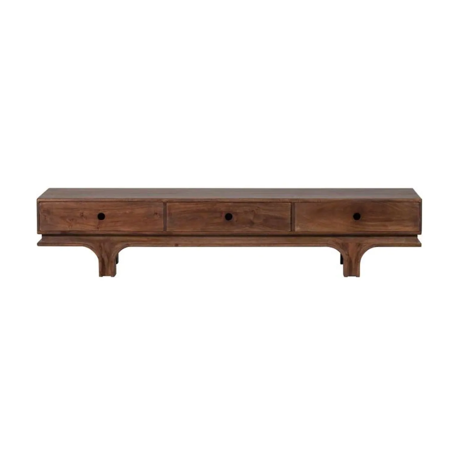 Staes TV Meubel 3 Lades Mangohout Walnoot 180cm