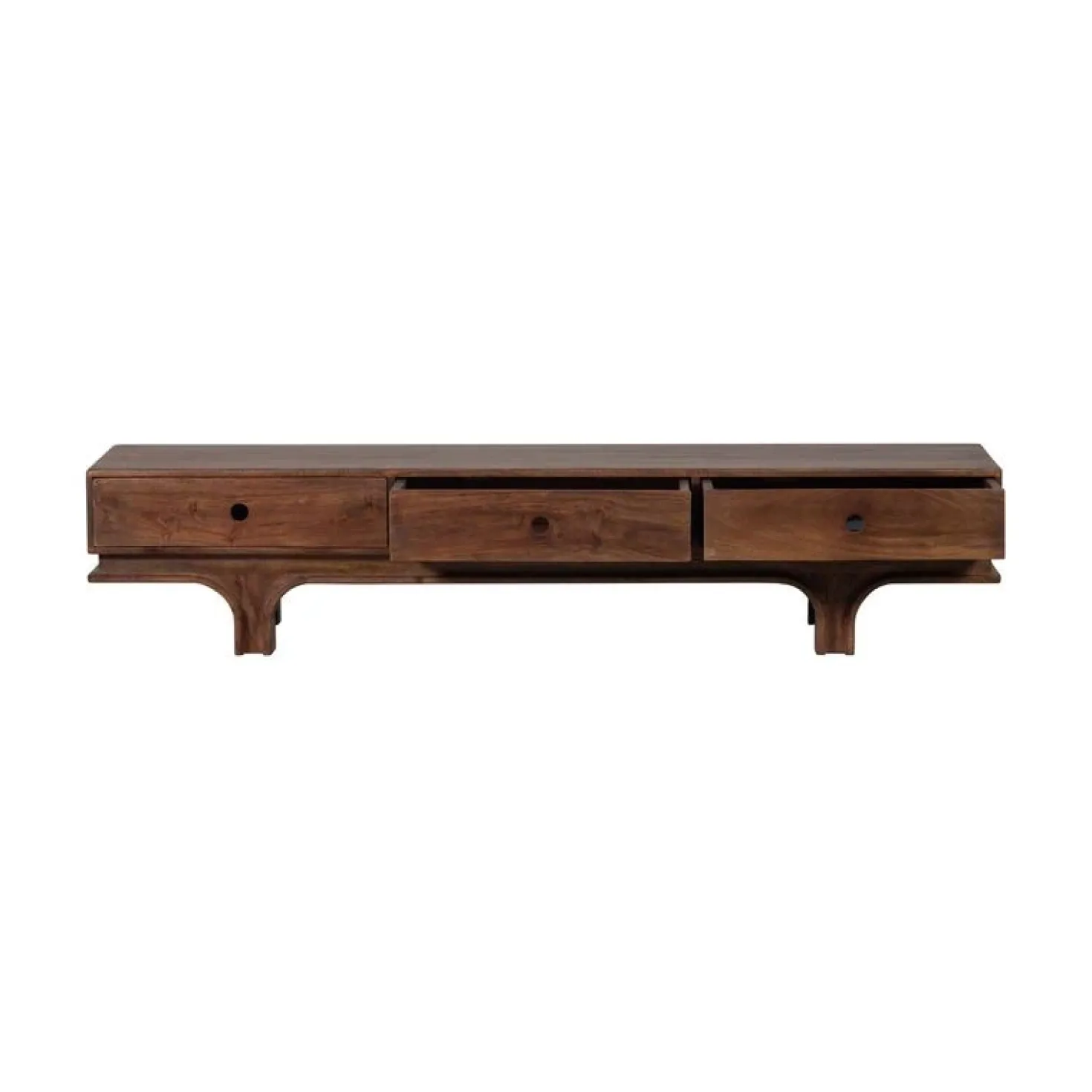 Staes TV Meubel 3 Lades Mangohout Walnoot 180cm