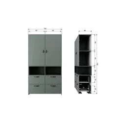 Stage Kledingkast Grenen Soap 103cm