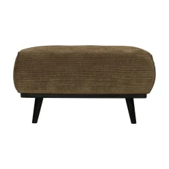 Statement Hocker Ribstof Olijfgroen 80cm
