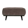Statement Hocker Ribstof Taupe 80cm