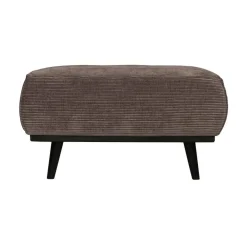 Statement Hocker Ribstof Taupe 80cm
