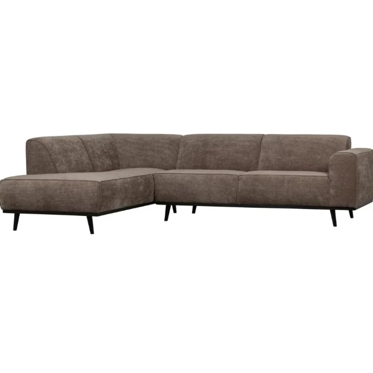 Statement Hoekbank Links Ribstof Taupe