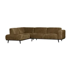 Statement Hoekbank Links Structure Velvet Brass