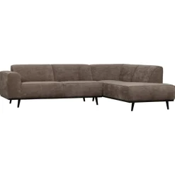 Statement Hoekbank Rechts Ribstof Taupe