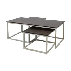 Stella Salontafel set van 2 rechthoek Walnoot