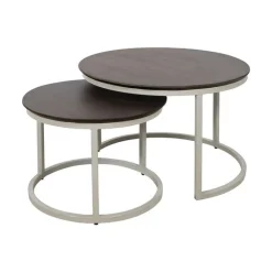 Stella Salontafel set van 2 rond Walnoot