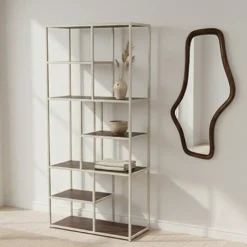 Stella Vakkenkast open Walnoot 84cm