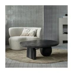 Steppe Salontafel Mangohout Zwart 110cm