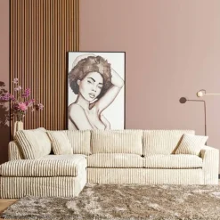 Sterre Hoekbank Sofa L + 2,5 zits Creme zand