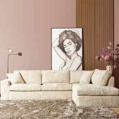 Sterre Hoekbank 2,5 zits + Sofa R Creme zand