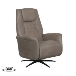 Stockholm Fauteuil Taupe Microleder Elektrisch