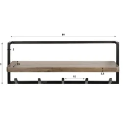 Stockton Kapstok 6 haken Bruin 85cm