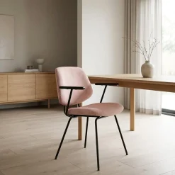 Stoel Lynn met arml - roze fletcher