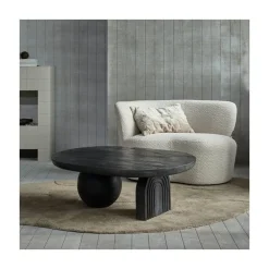 Stone Bankje Links Boucle Creme 112cm