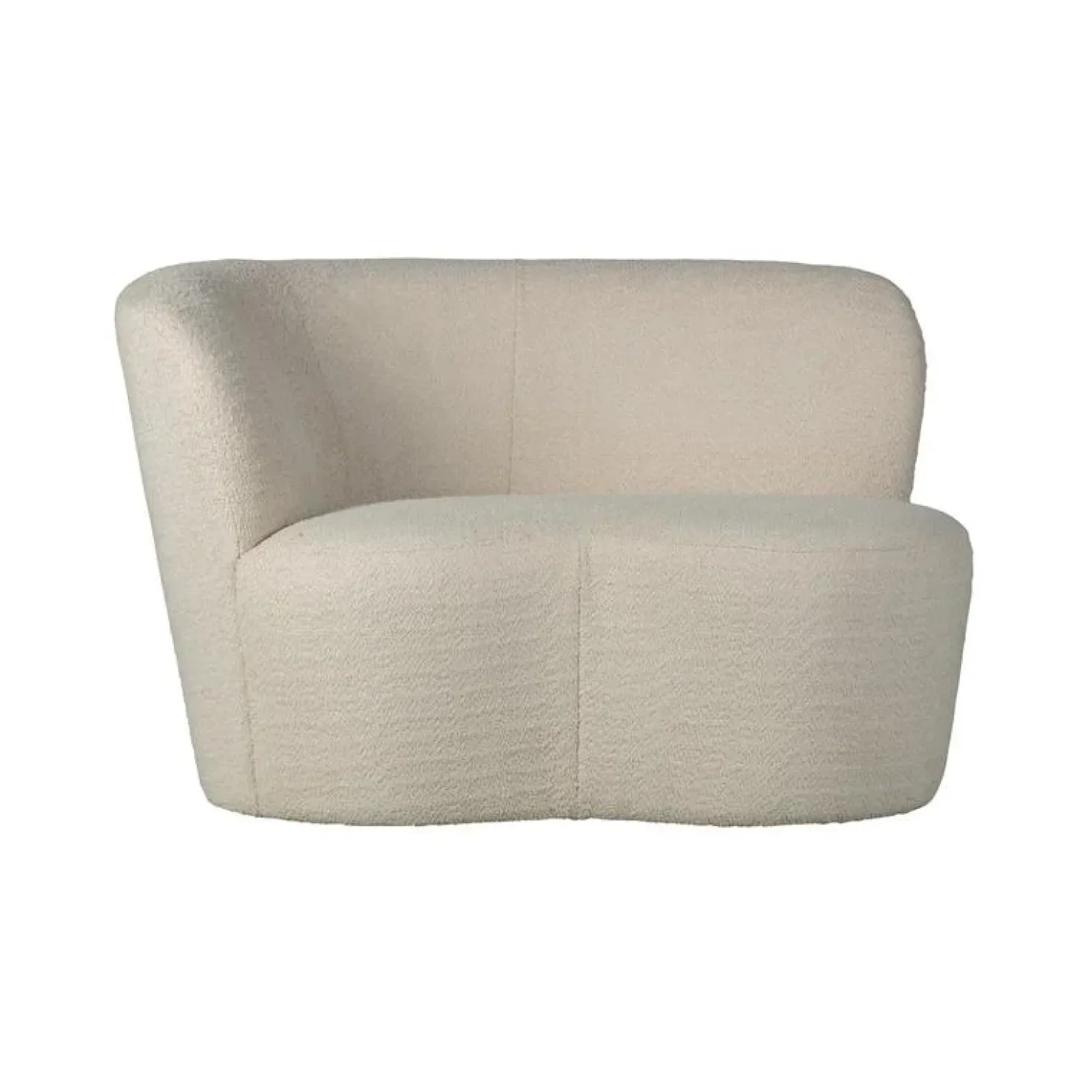 Stone Bankje Links Boucle Creme 112cm