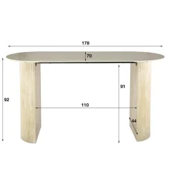 Strato Bartafel ovaal Keramiek travertine 180cm