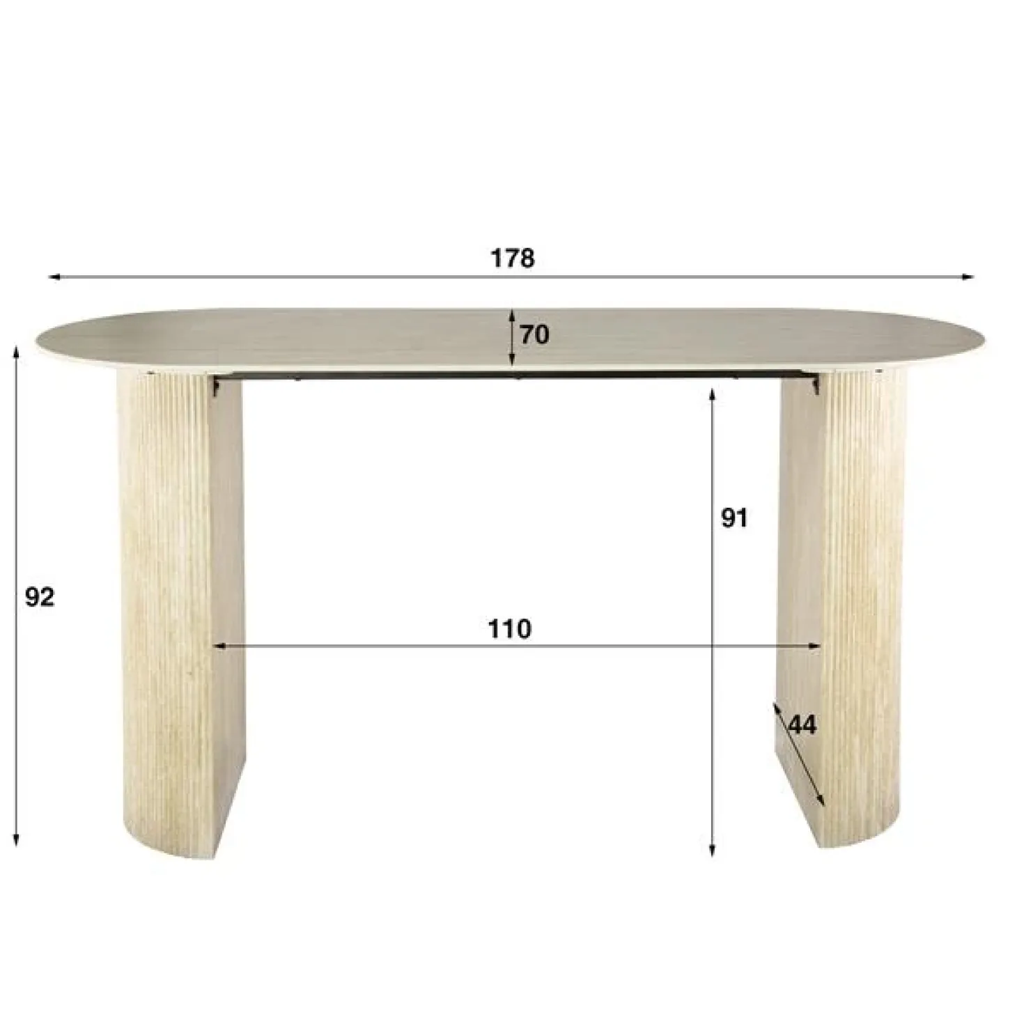 Strato Bartafel ovaal Keramiek travertine 180cm
