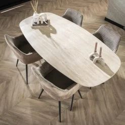 Strato Eetkamertafel deens ovaal Travertin 180cm