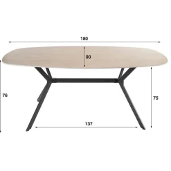 Strato Eetkamertafel deens ovaal Travertin 180cm