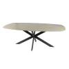 Strato Eettafel deens ovaal spinpoot Keramiek Travertin 180cm