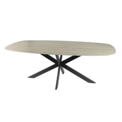 Strato Eettafel deens ovaal spinpoot Keramiek Travertin 180cm