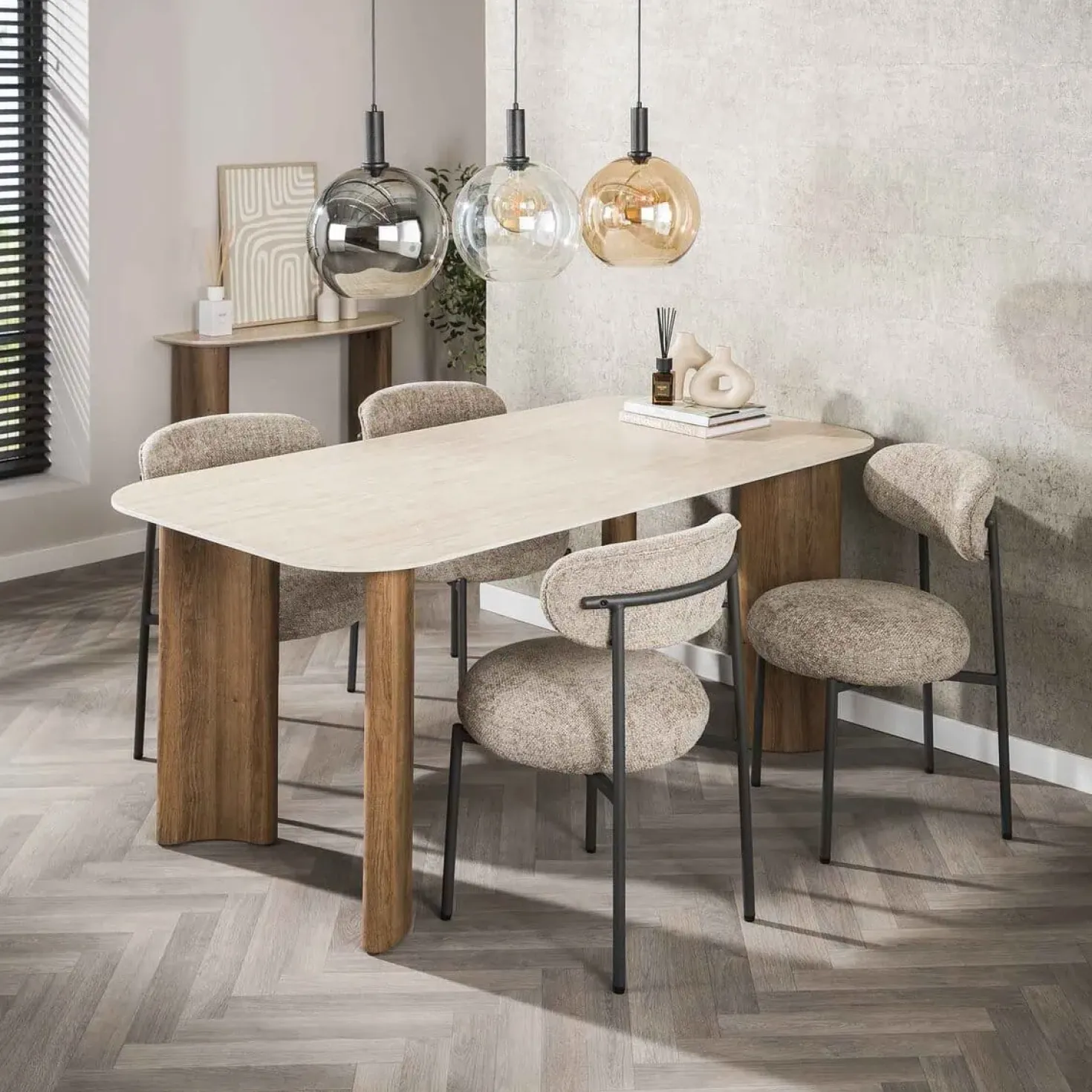 Strato Eettafel Keramiek travertin 180cm