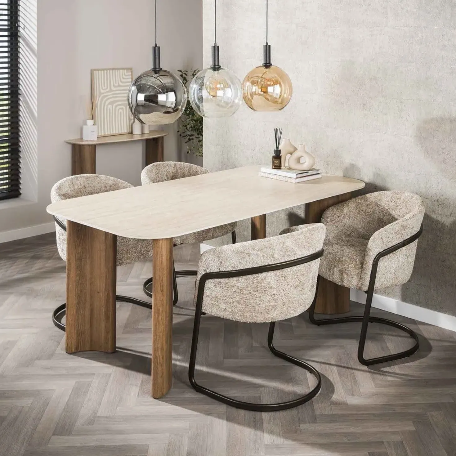 Strato Eettafel Keramiek travertin 180cm