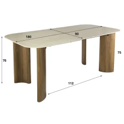 Strato Eettafel Keramiek travertin 180cm
