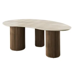 Strato Eettafel niervormig Travertine 215cm
