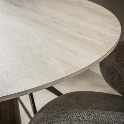 Strato Eettafel Rond keramiek Travertin 120cm