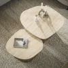 Strato Salontafel set van 2 Keramiek Travertin