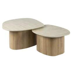 Strato Salontafel set van 2 Keramiek Travertin