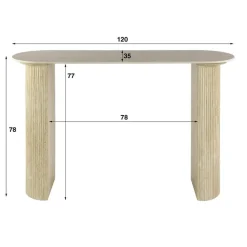 Strato Sidetable Keramiek travertin 120cm