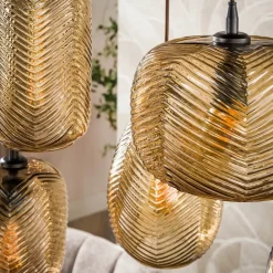 Sully 7-lichts Hanglamp Smoke bruin glas