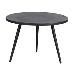 Suze Bijzettafel rond set van 2 Hout/Metaal Zwart