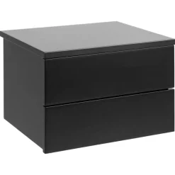 Svea zwevend Nachtkastje 2 lade Zwart 37cm